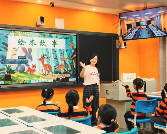 博才小学智慧课堂现场。 博才小学智慧课堂现场。